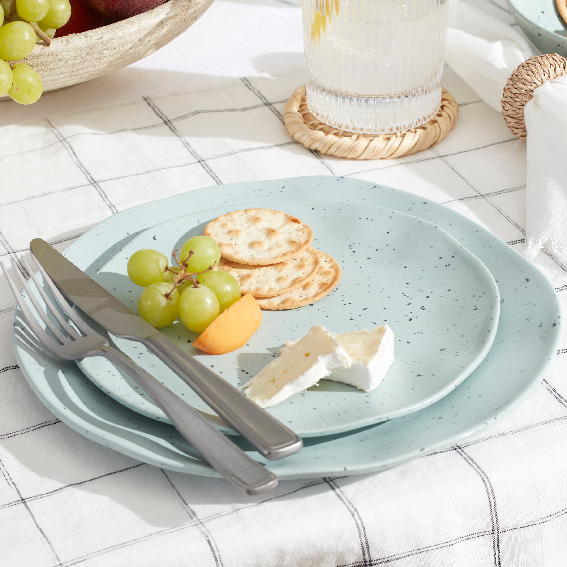 Terrazzo Melamine Mint 12-Piece Dinnerware Set - Image 4