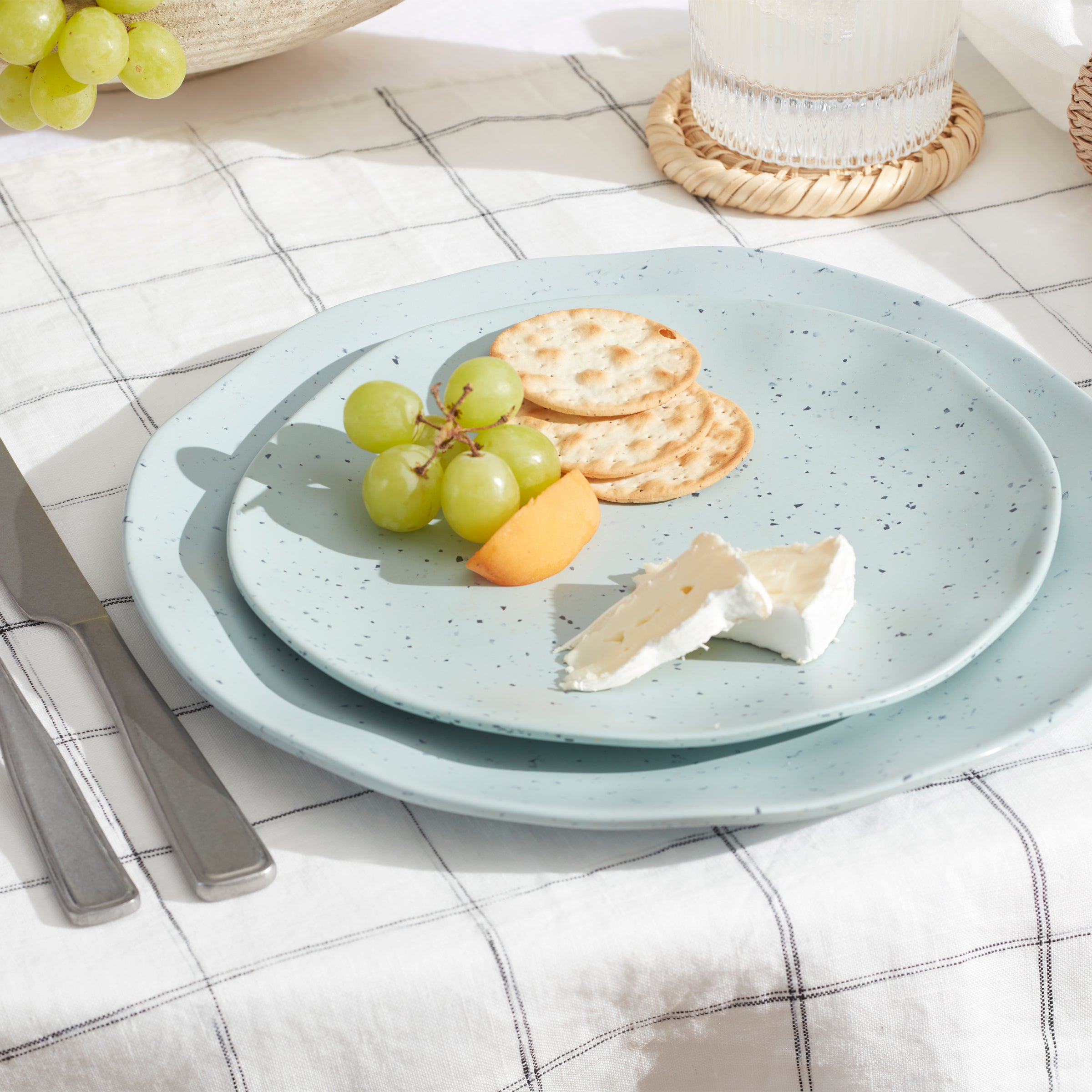 Terrazzo Melamine Mint 12-Piece Dinnerware Set - Image 6