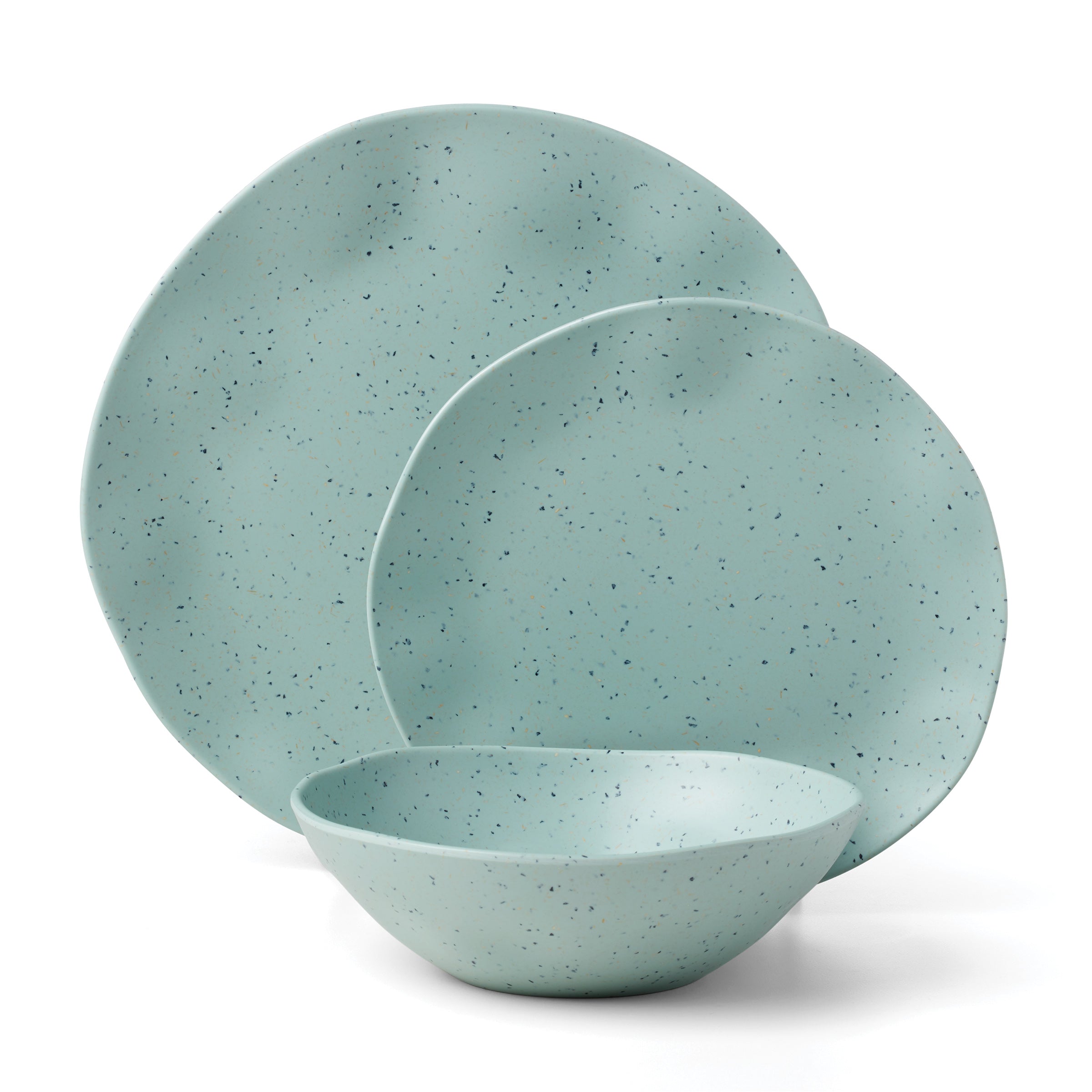 Terrazzo Melamine Mint 12-Piece Dinnerware Set - Image 14