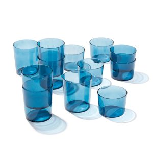 Stackables Blue Short & Tall Glasses - Set Of 12
