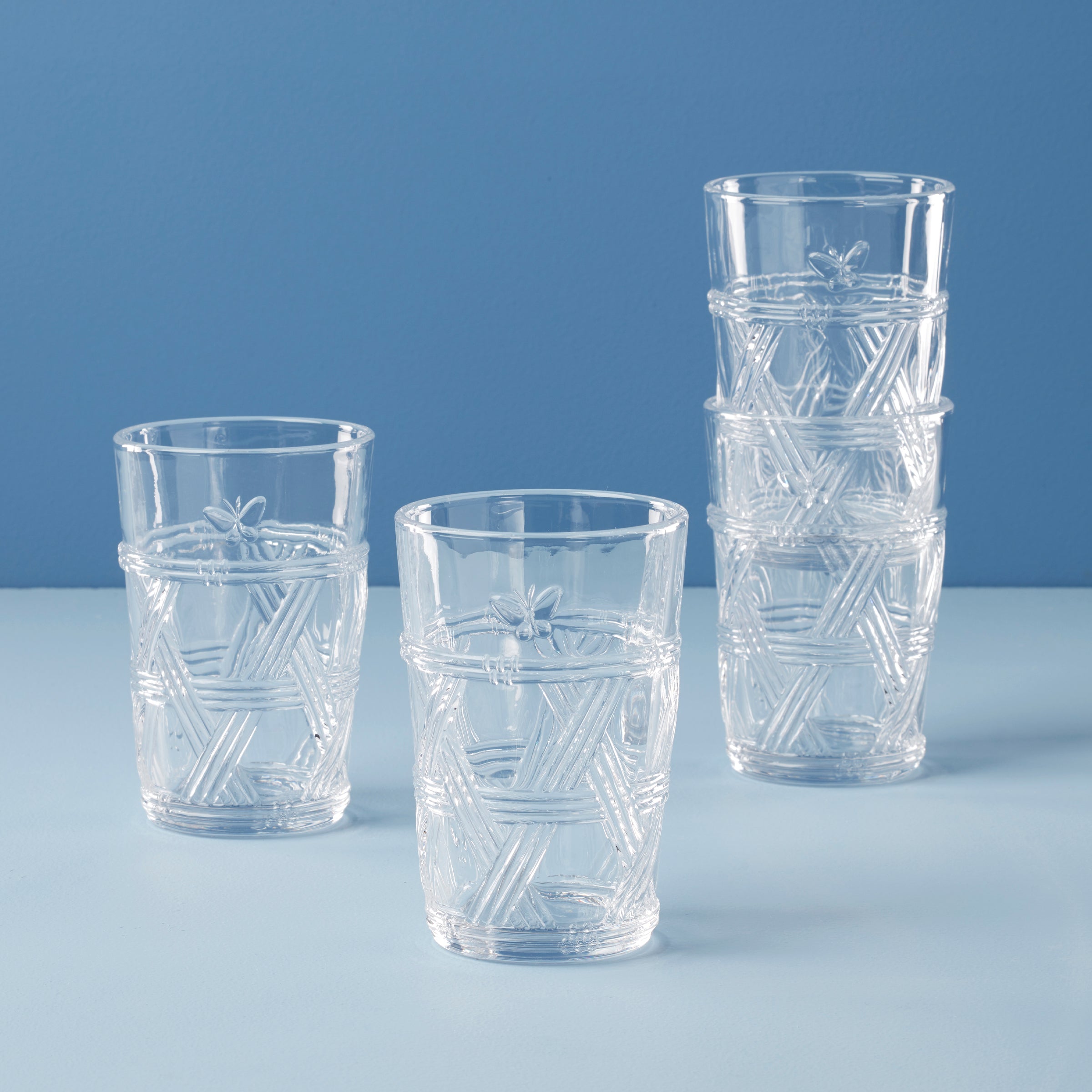 Butterfly Meadow Clear Tall Glasses - Set Of 4