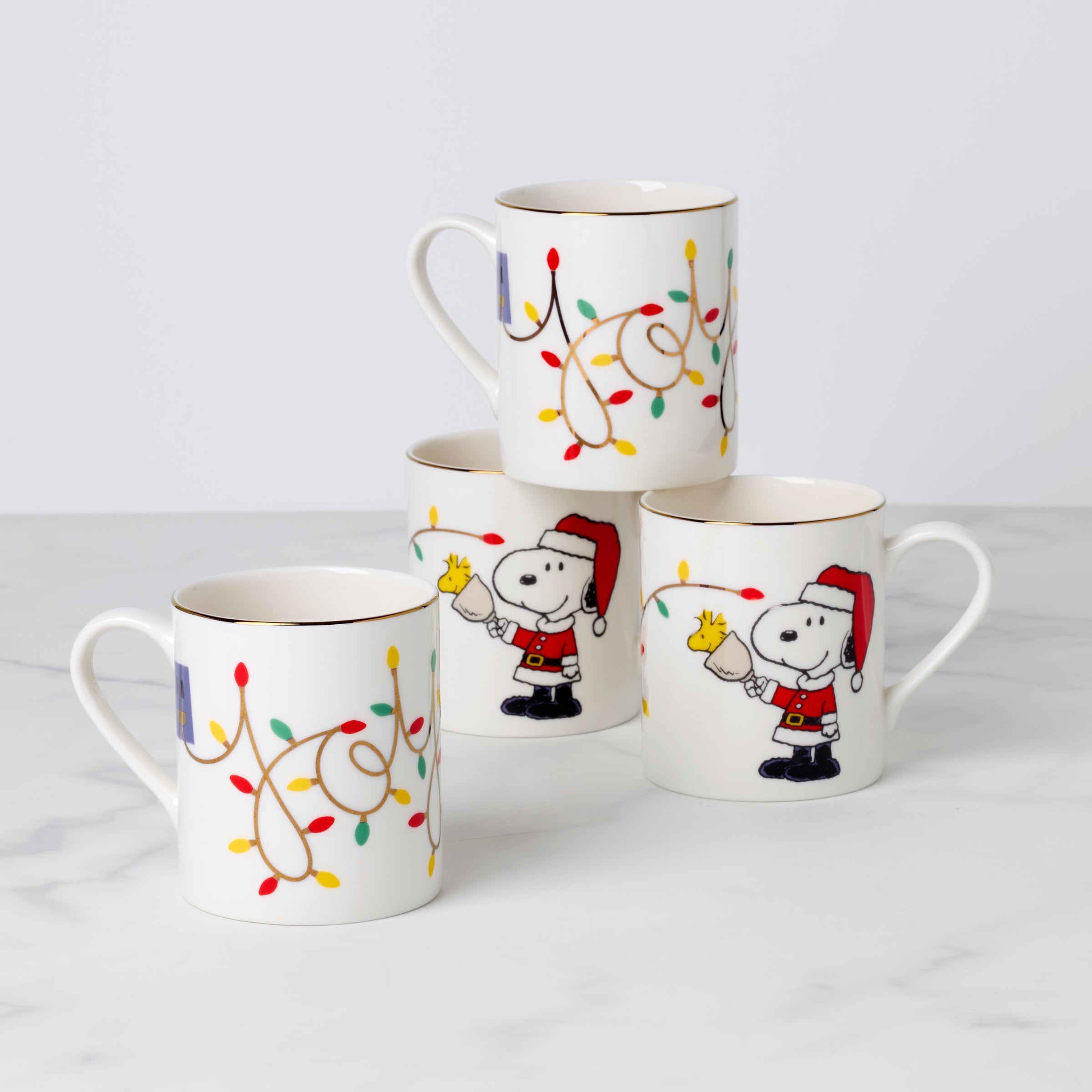 Snoopy Christmas Mugs - Set of 4