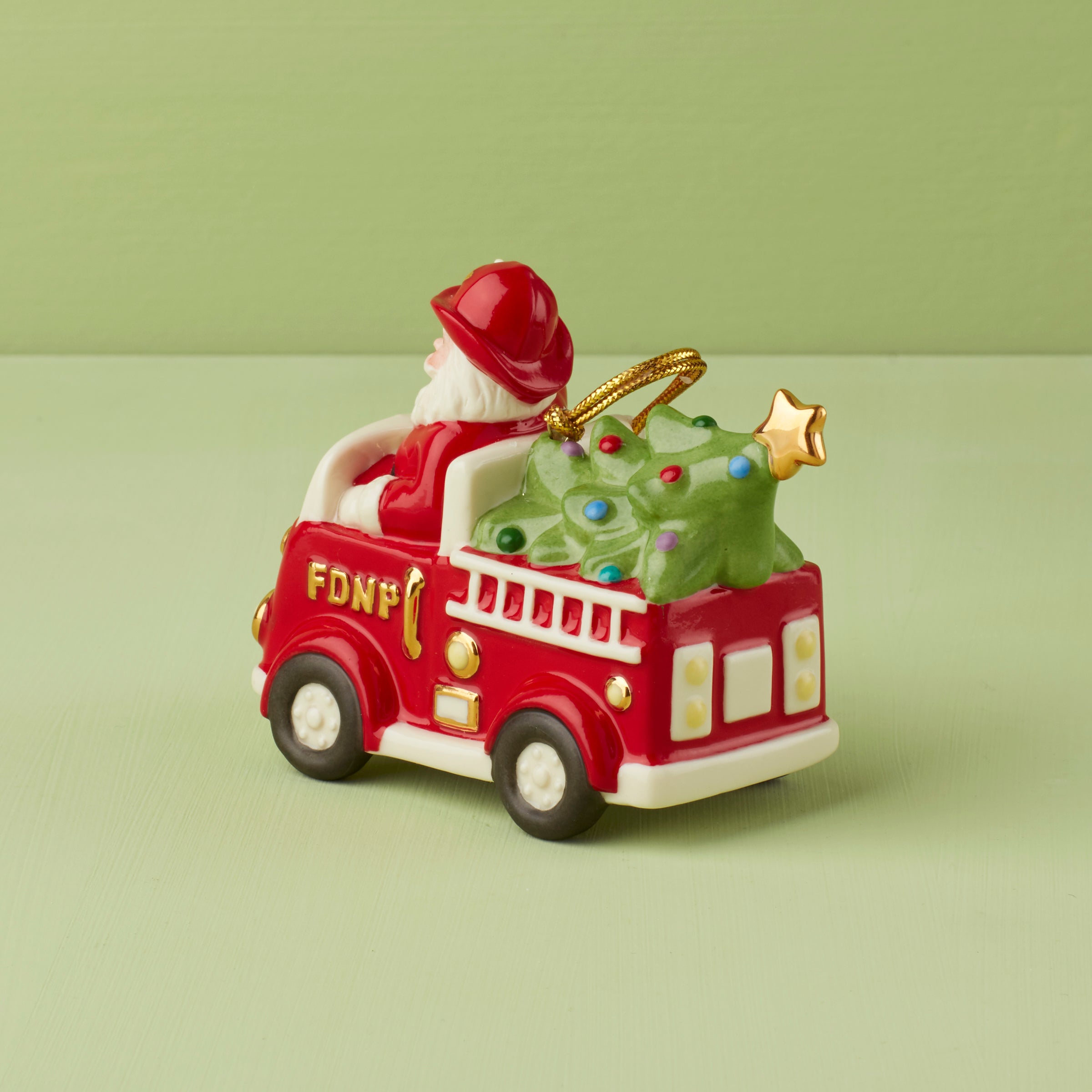 Santa In Fire Truck Ornament - Image 2