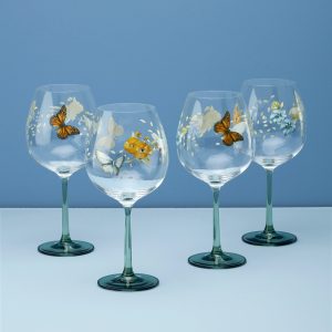Butterfly Meadow Balloon Wine Glasses - Set Of 4