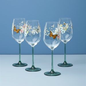 Butterfly Meadow Wine Glasses - Set Of 4