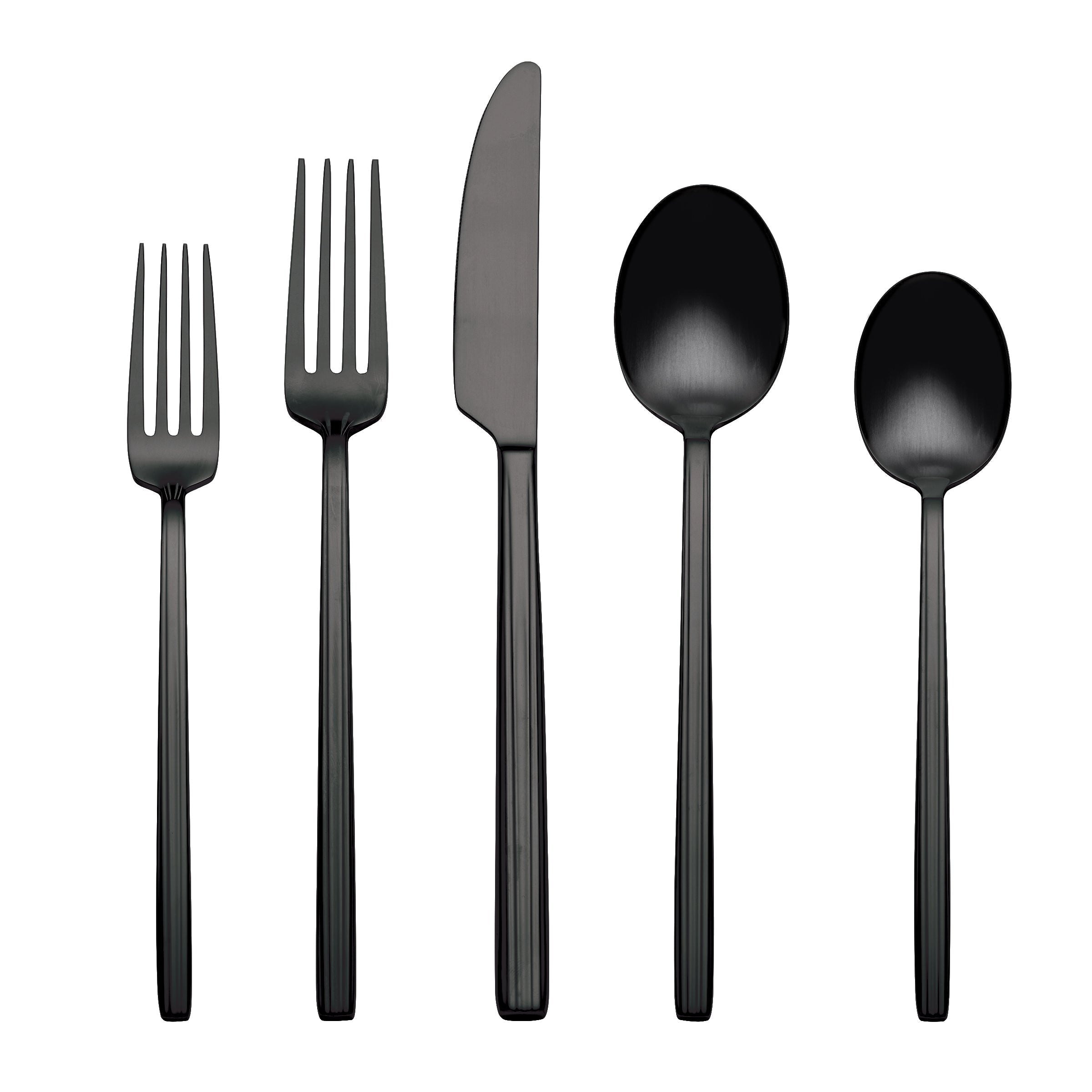 Dean Black Satin 20 Piece Flatware Set