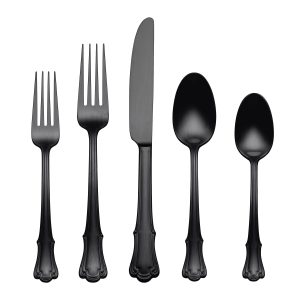 James Street Black Satin 20 Piece Flatware Set