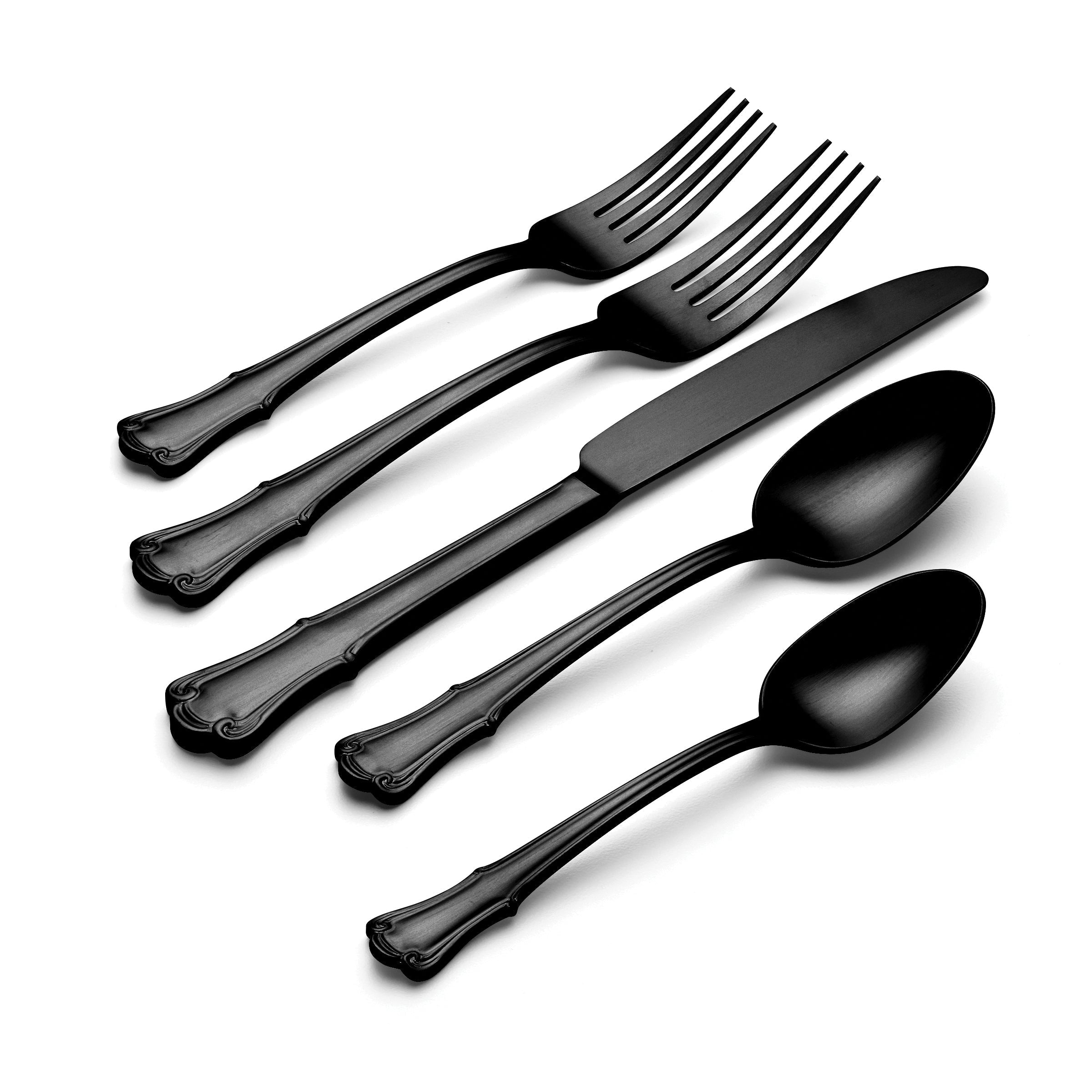 James Street Black Satin 20 Piece Flatware Set - Image 2