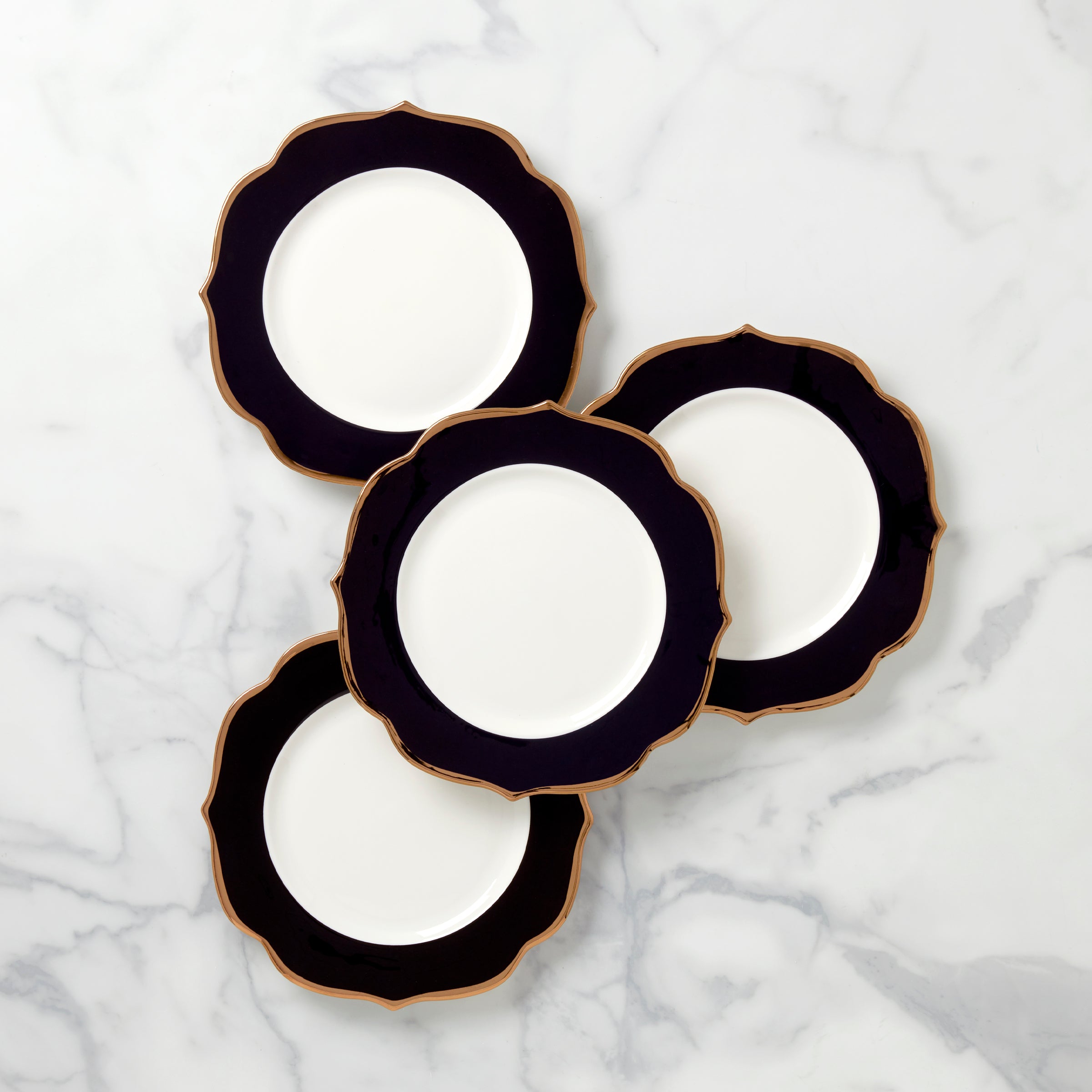 Contempo Luxe Black Accent Plates - Set of 4