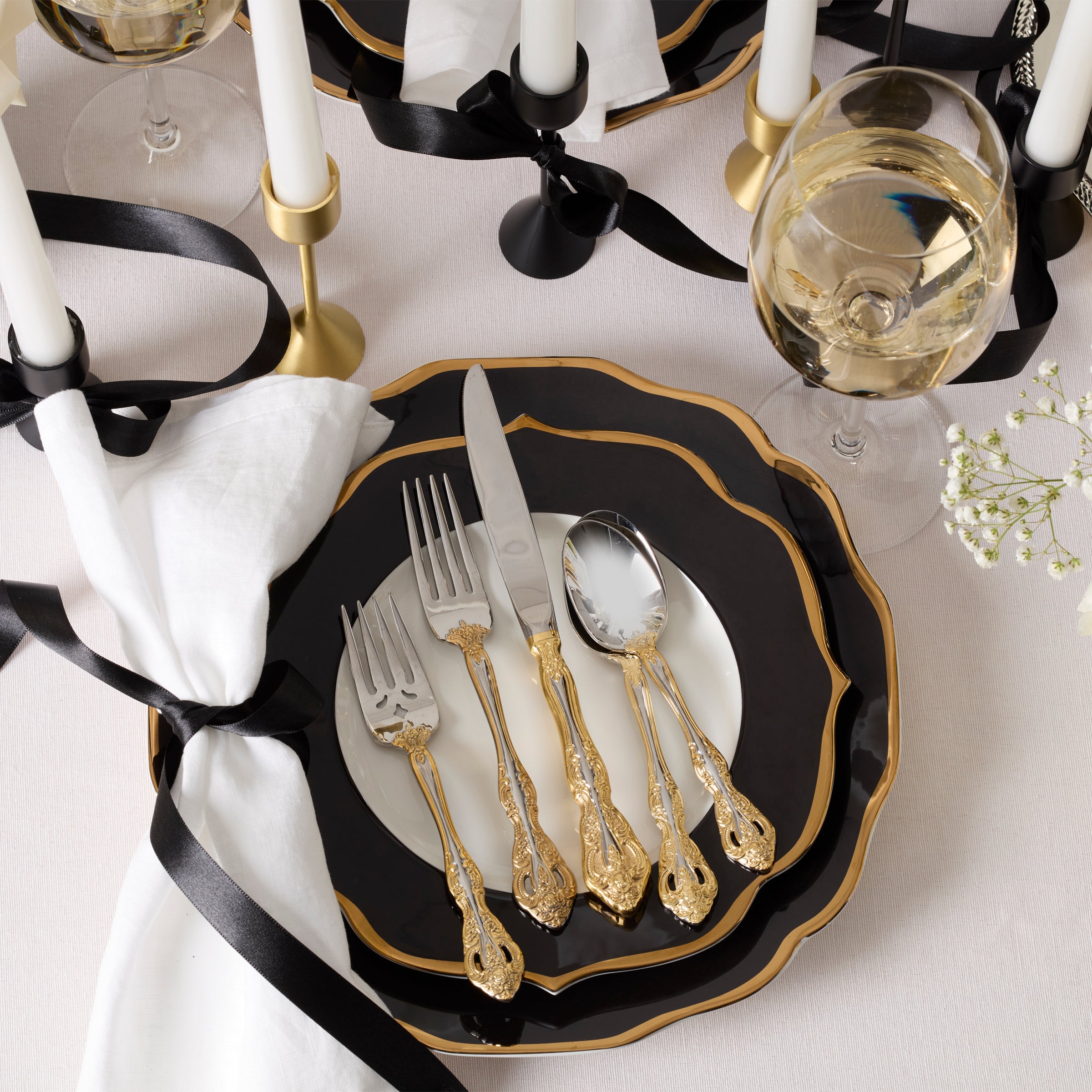 Contempo Luxe Black Dinner Plates - Set of 4 - Image 6