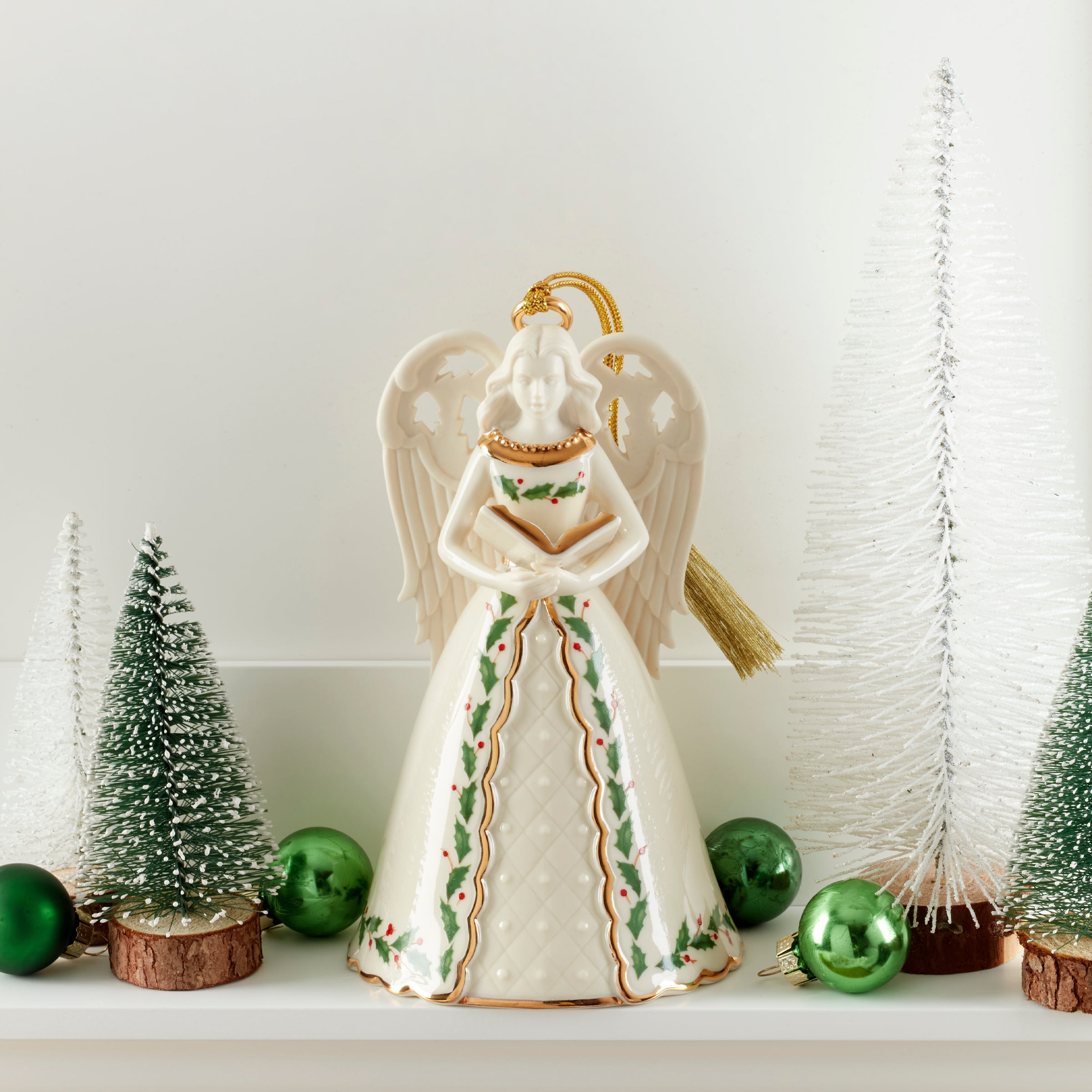 Holiday Angel Bell With Hymns Ornament - Image 3