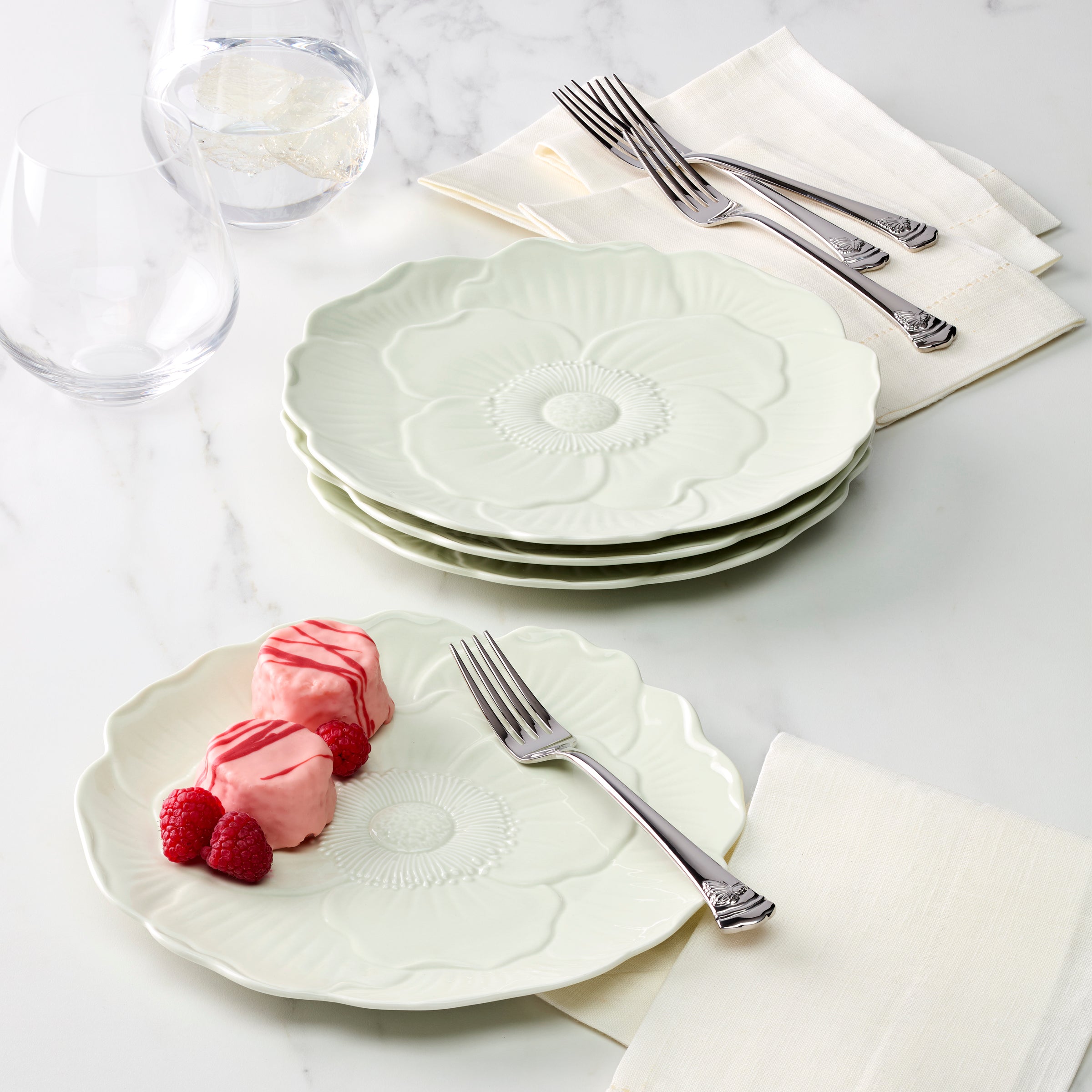 Butterfly Meadow Floral Green Accent Plates - Set of 4 - Image 2