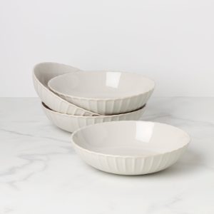 French Perle Scallop Pasta Bowls - Set of 4