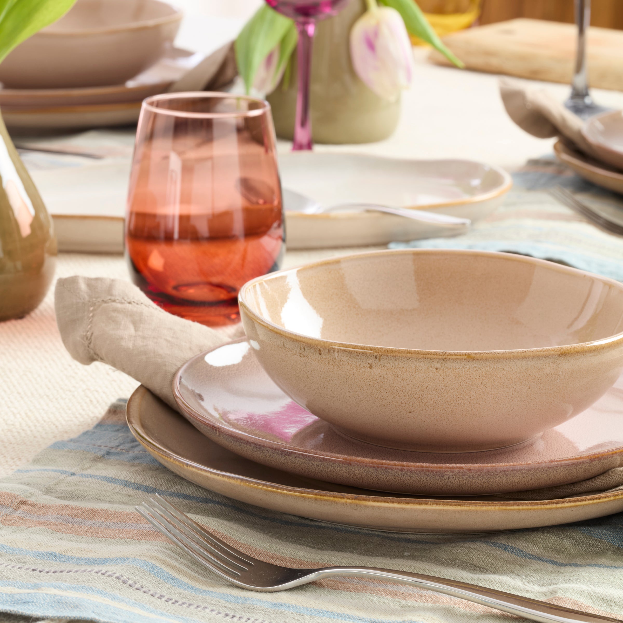 Organic Shades Clay 12-Piece Dinnerware Set - Image 4