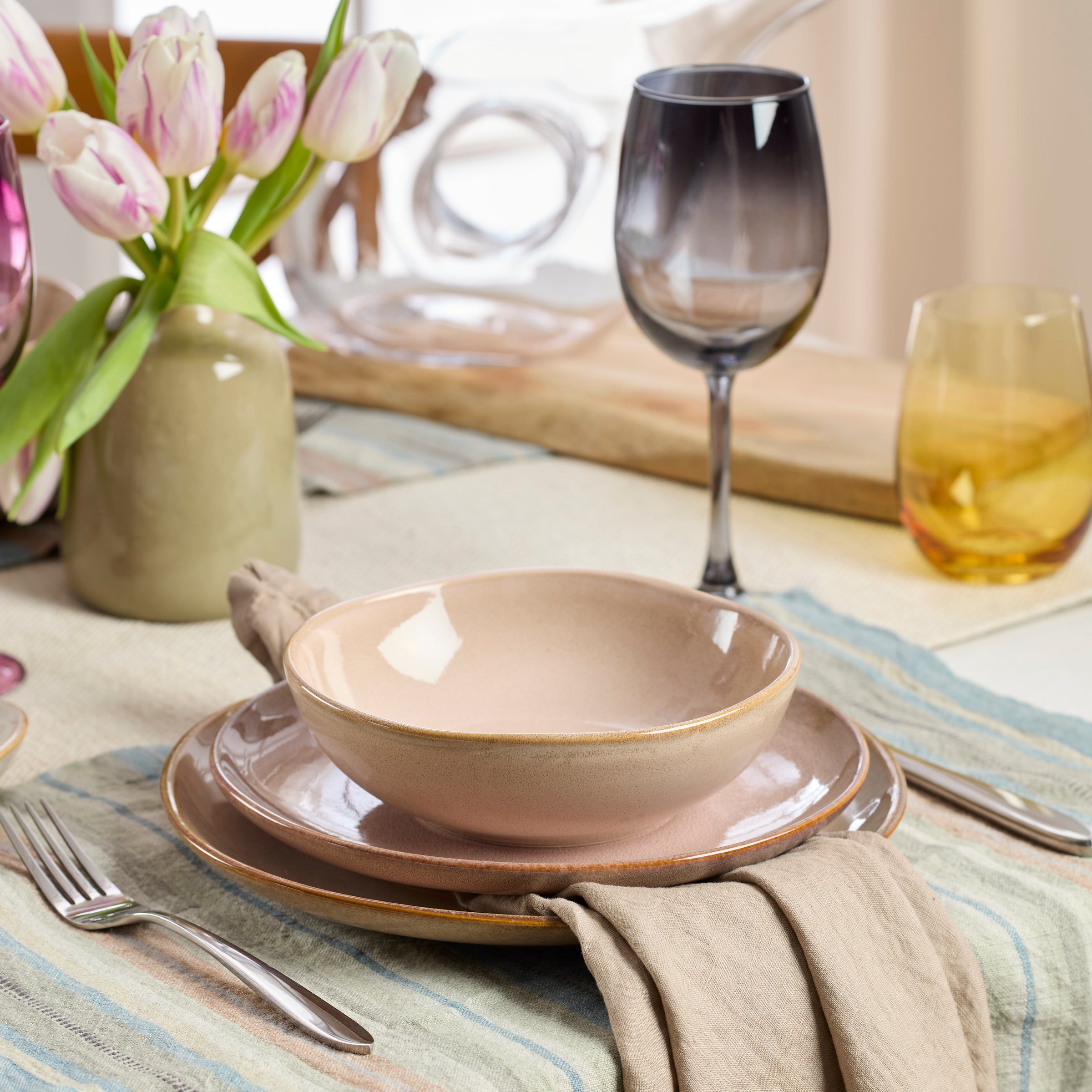 Organic Shades Clay 12-Piece Dinnerware Set - Image 3