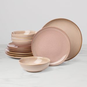 Organic Shades Clay 12-Piece Dinnerware Set