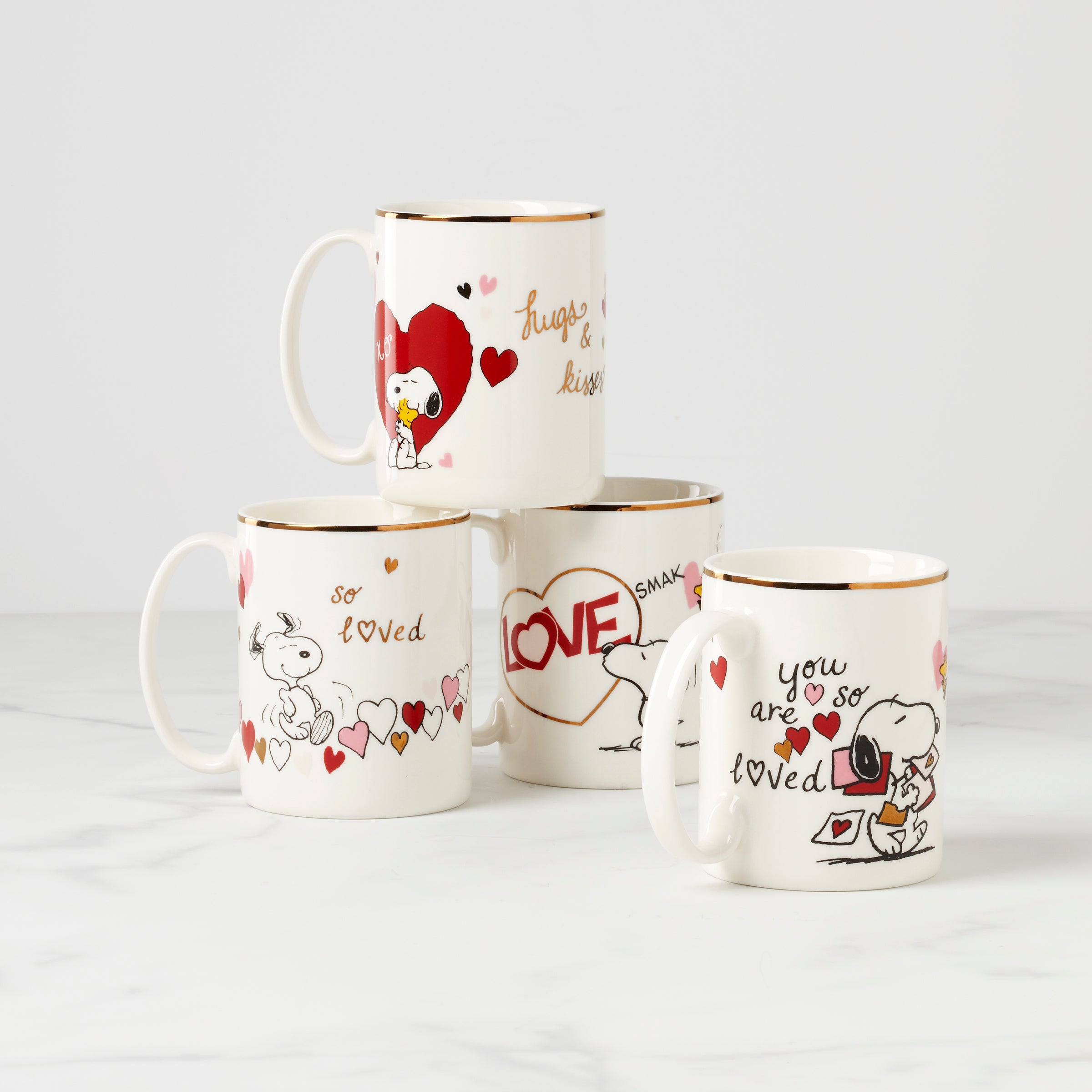 Snoopy Valentine's Day Mugs - Set of 4 - Image 2