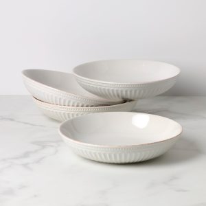 French Perle Groove Dinner Bowls - Set of 4