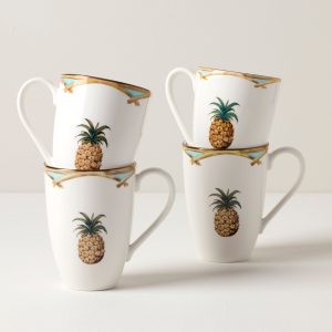 British Colonial Bamboo Mugs - Set of 4