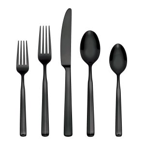 Ryder Black Satin 20 Piece Flatware Set
