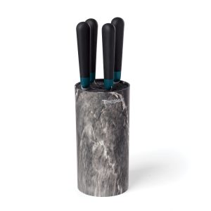 Keen Black Marble 5 Piece Cutlery Bristle Block Set
