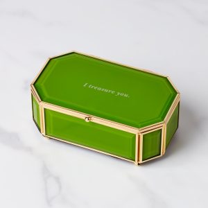 I Treasure You Green Jewelry Box