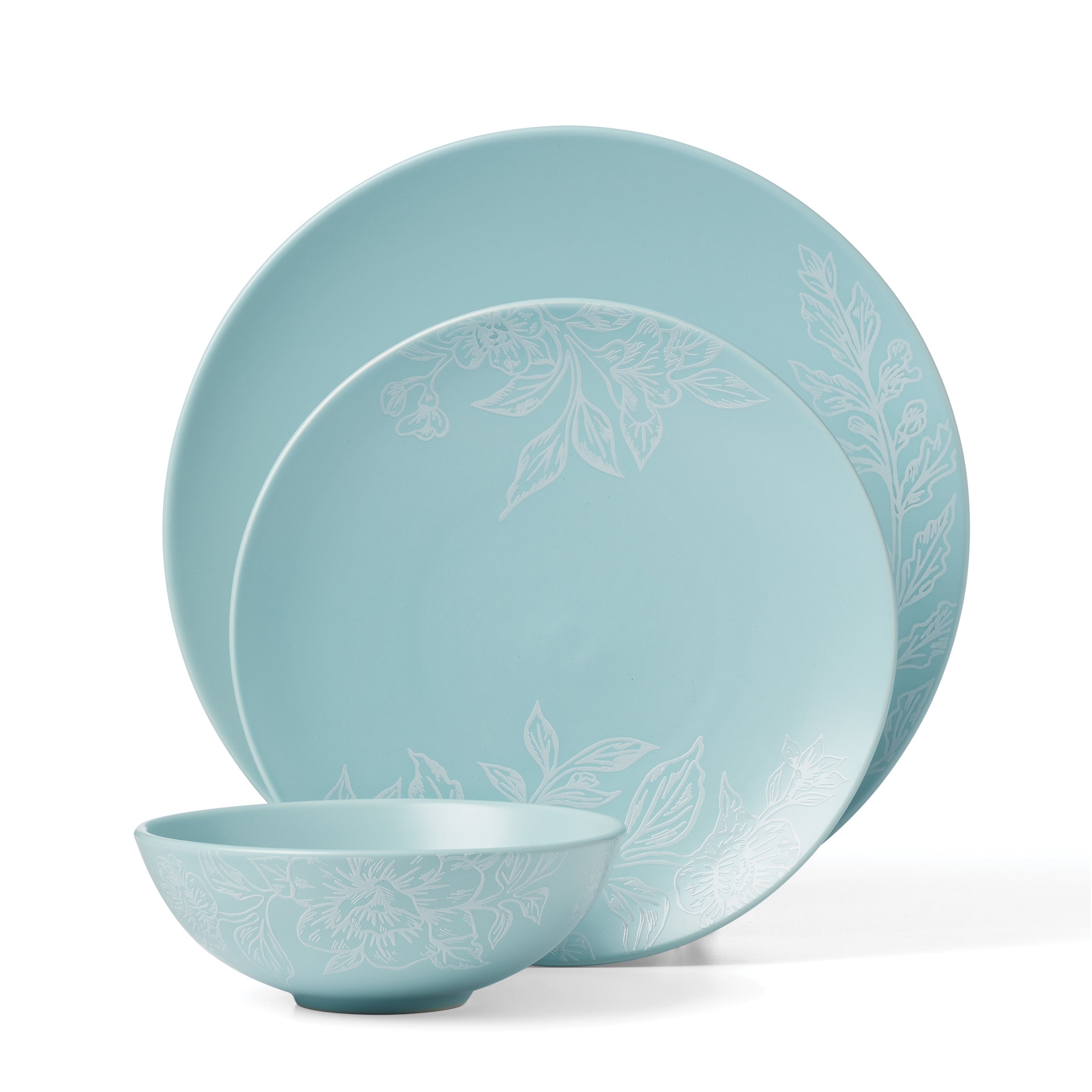 Roseto French Blue 12-Piece Dinnerware Set - Image 2