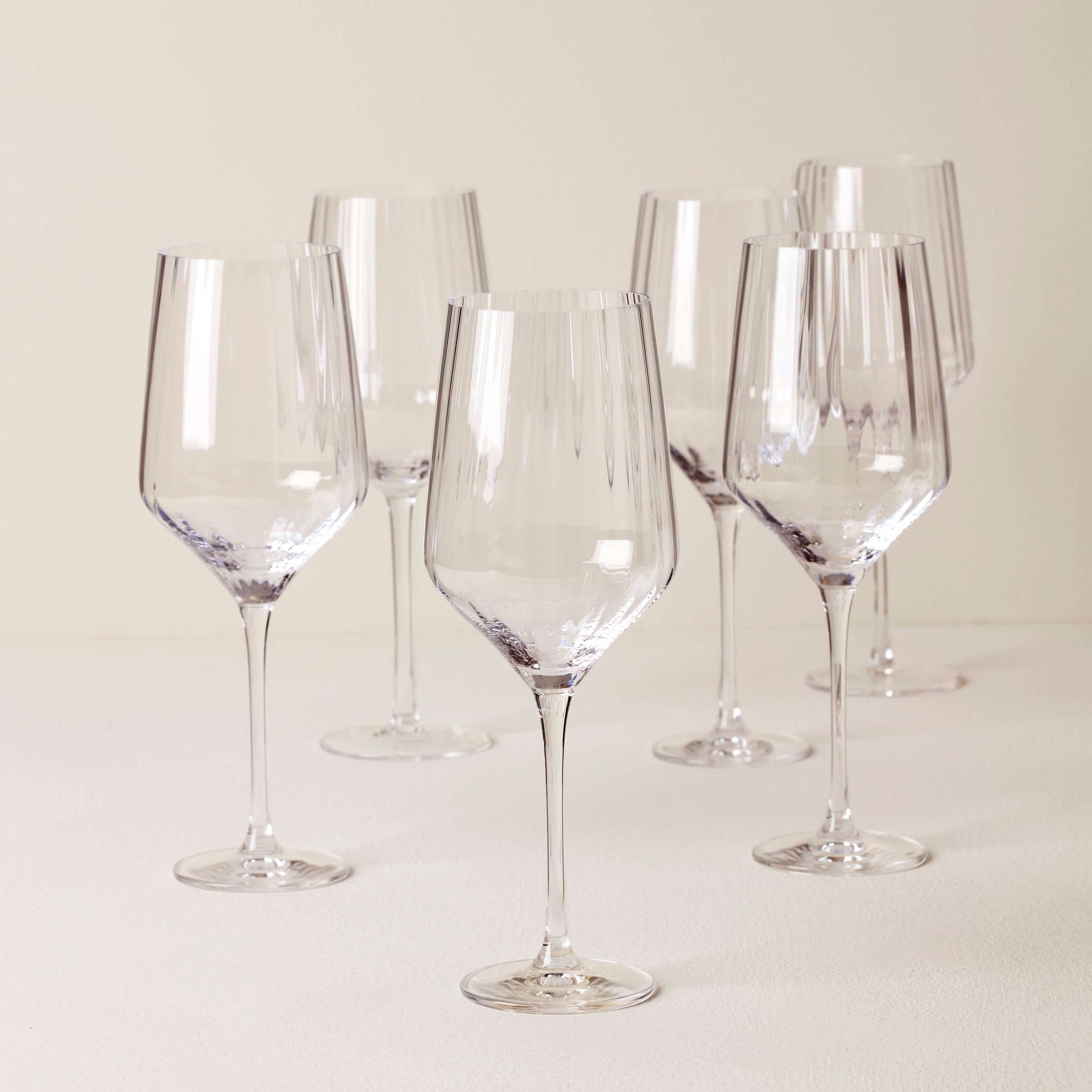 Tuscany Classics Angled Optic Wine Glasses - Set Of 6
