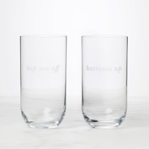 Bottoms Up & Top Me Off Highball Glasses - Set Of 2