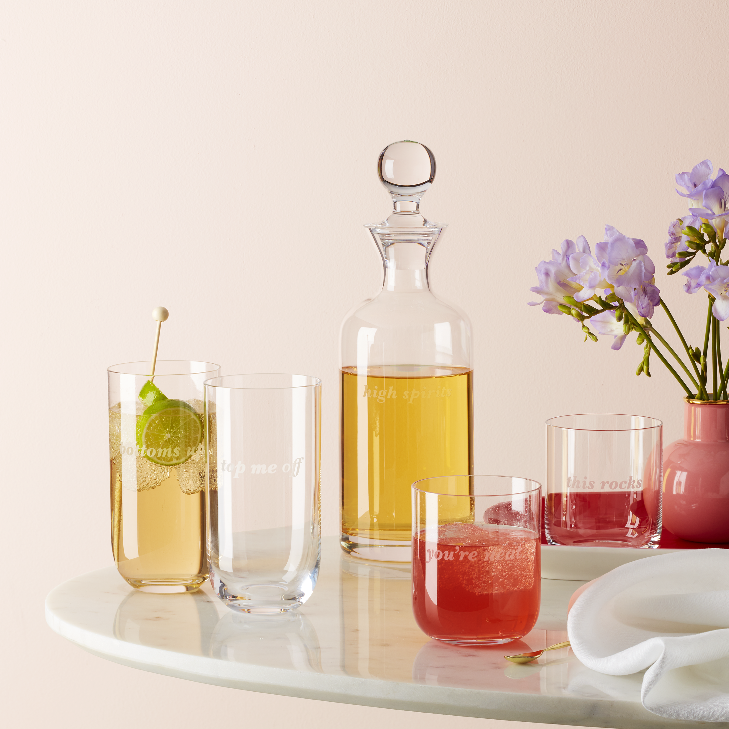 Bottoms Up & Top Me Off Highball Glasses - Set Of 2 - Image 2