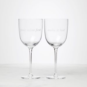 Pour Mine & Make It Last Wine Glasses - Set Of 2