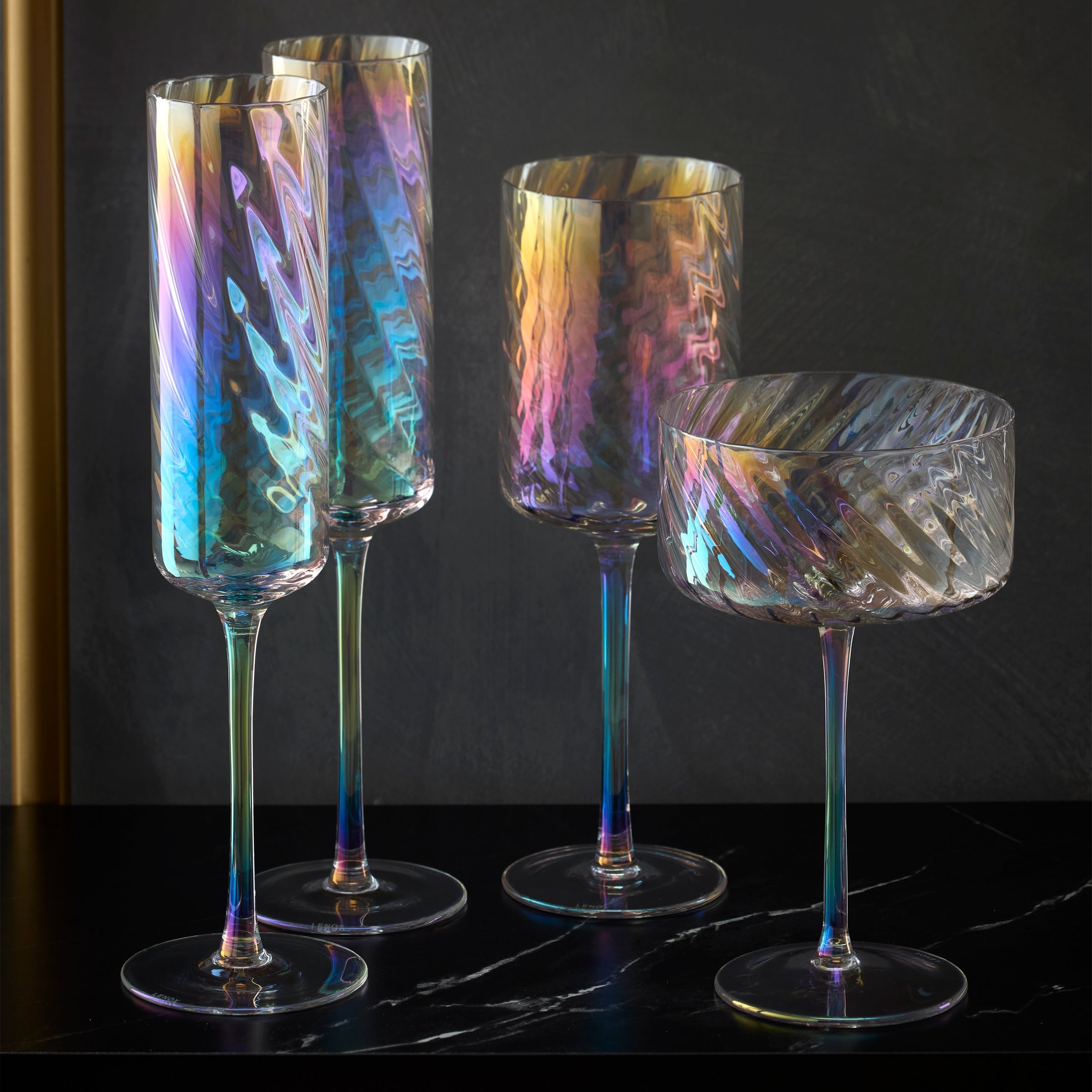 Tuscany Classics Iridescent Coupe Glasses - Set Of 4 - Image 4