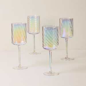 Tuscany Classics Iridescent White Wine Glasses - Set Of 4