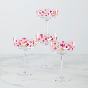 It's Raining Confetti Coupe Glasses - Set Of 4