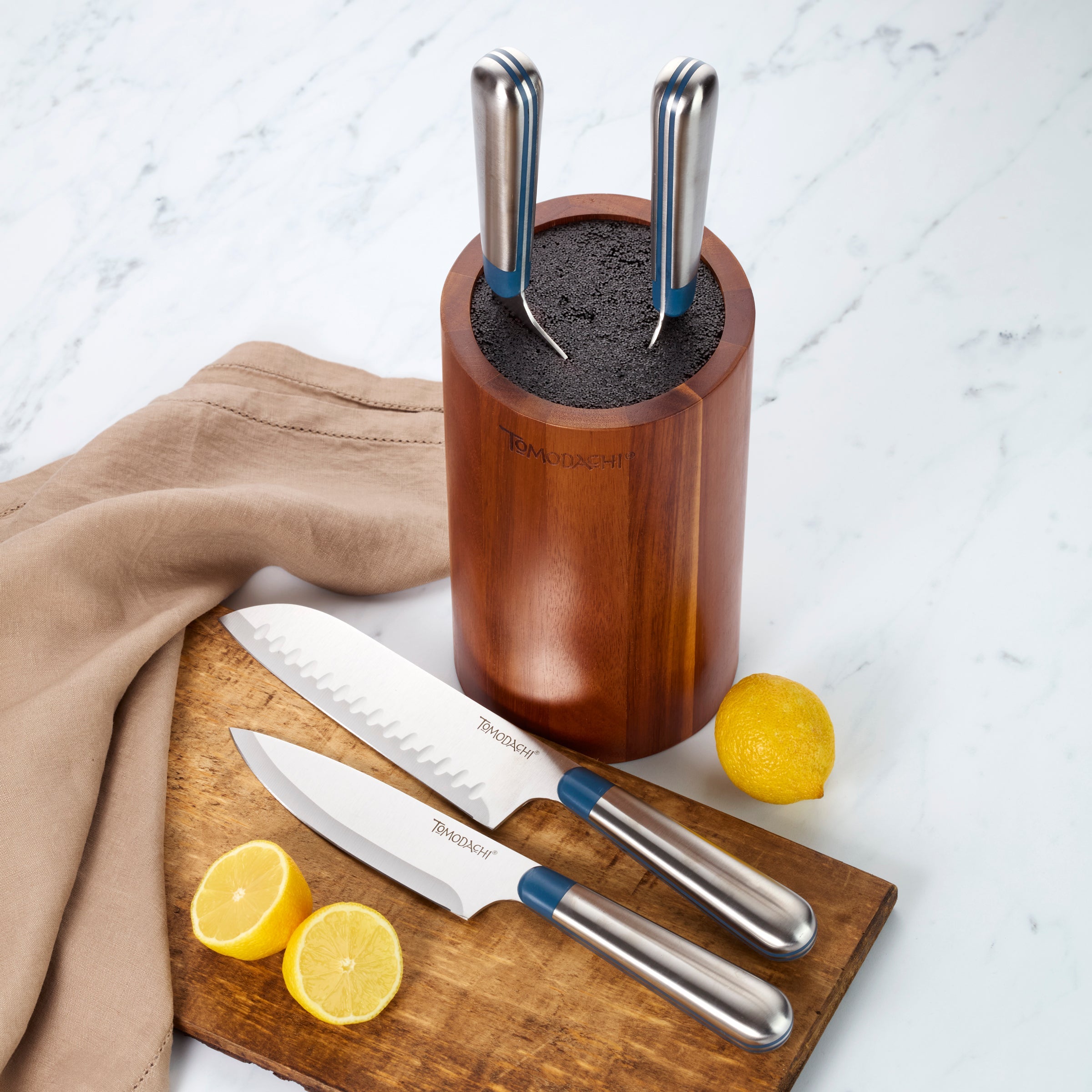 Keen 5 Piece Acacia Bristle Block Cutlery Set - Image 5