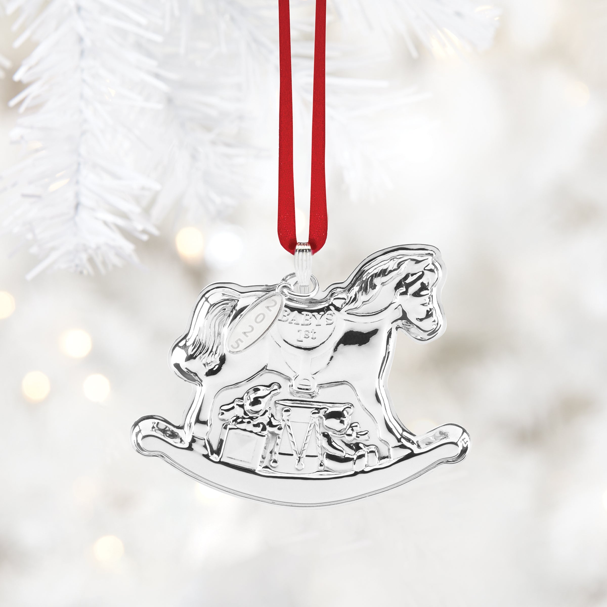 2025 Baby's 1st Rocking Horse Sterling Silver Ornament - Image 2