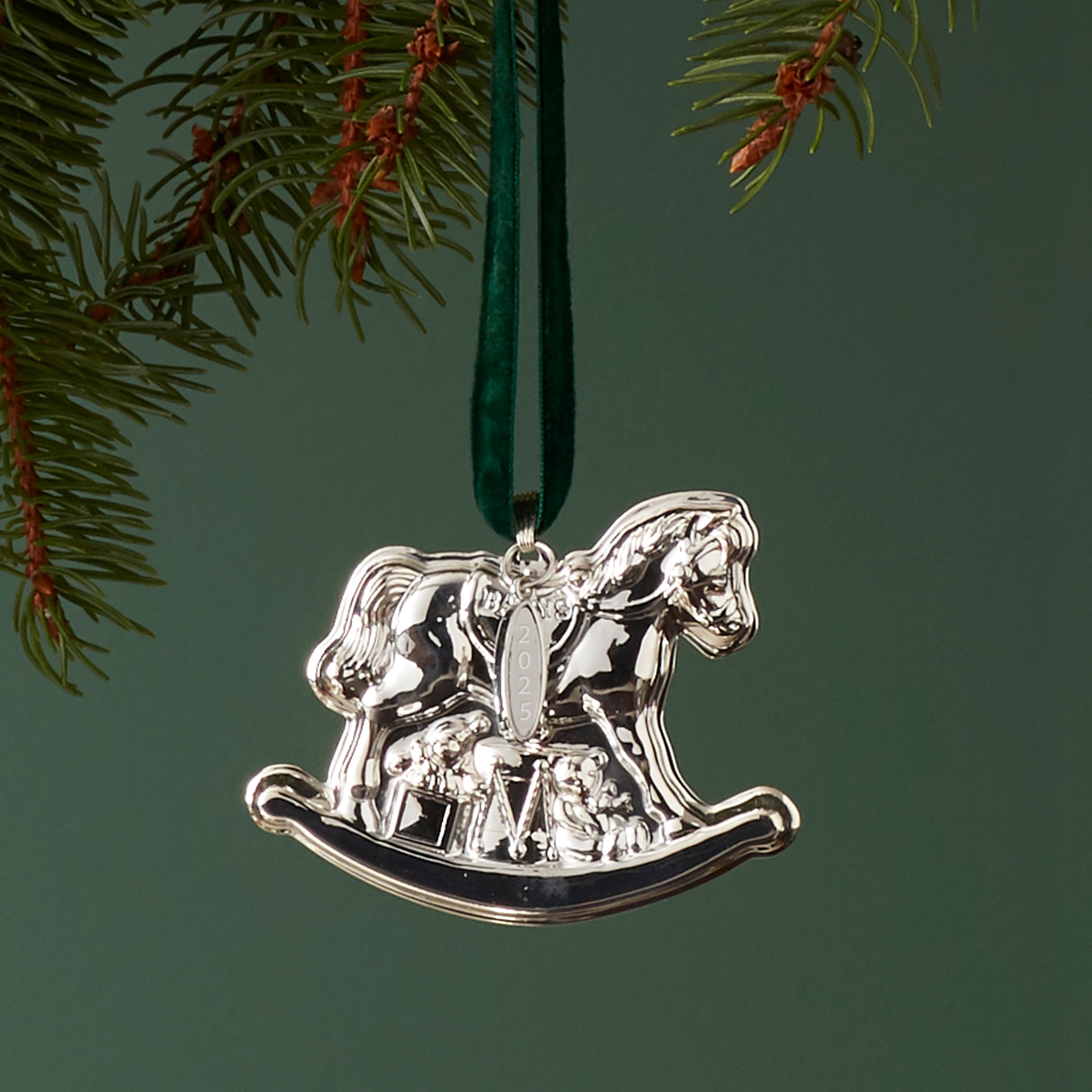 2025 Baby's 1st Rocking Horse Sterling Silver Ornament - Image 3