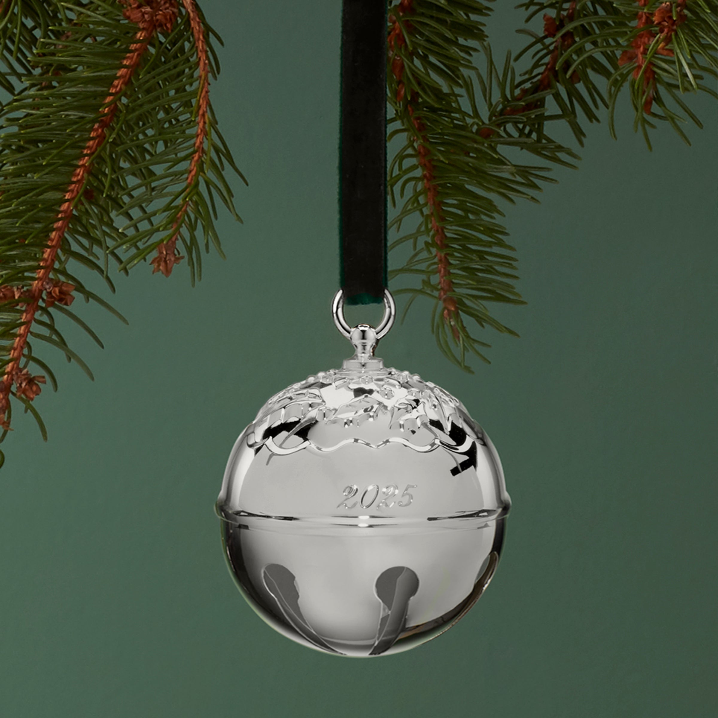 2025 Holly Bell Silverplate Ornament - Image 2