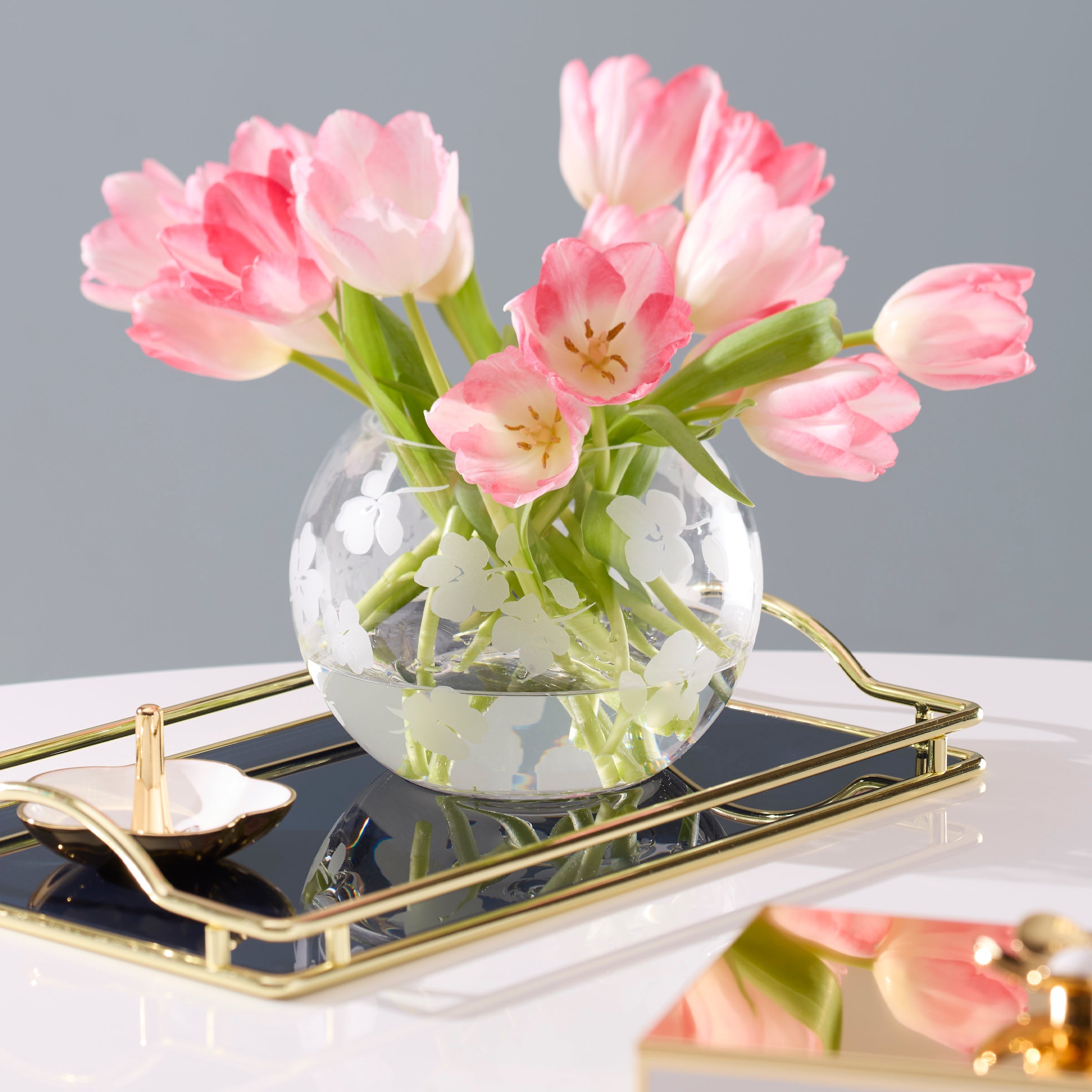 Spring Pansies Glass Petite Rose Bowl - Image 2