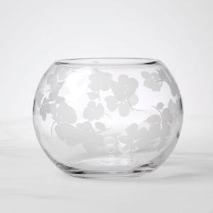 Spring Pansies Glass Petite Rose Bowl