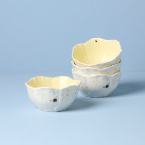 Butterfly Meadow Floral Blue Dessert Bowls - Set of 4