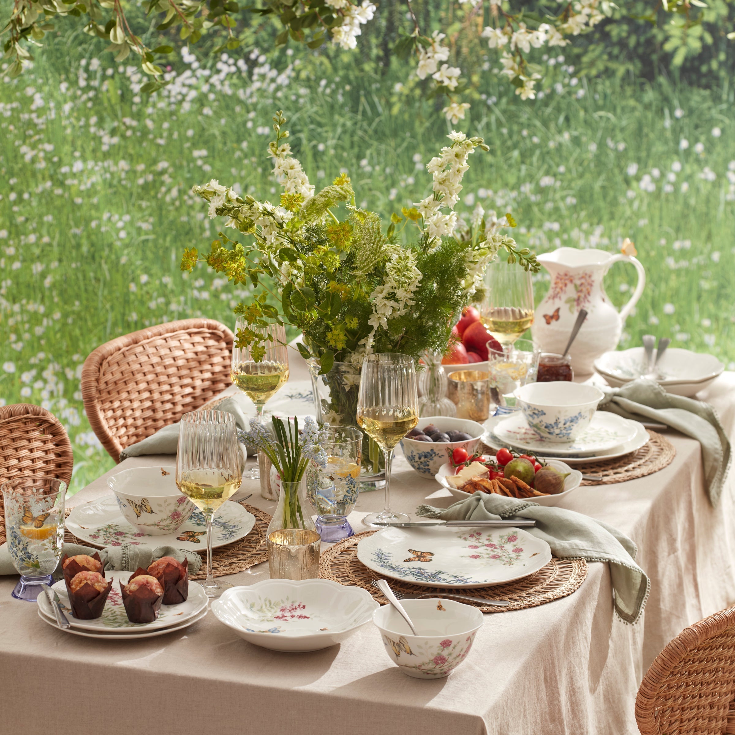 Butterfly Meadow Herbs 12-Piece Dinnerware Set - Image 2