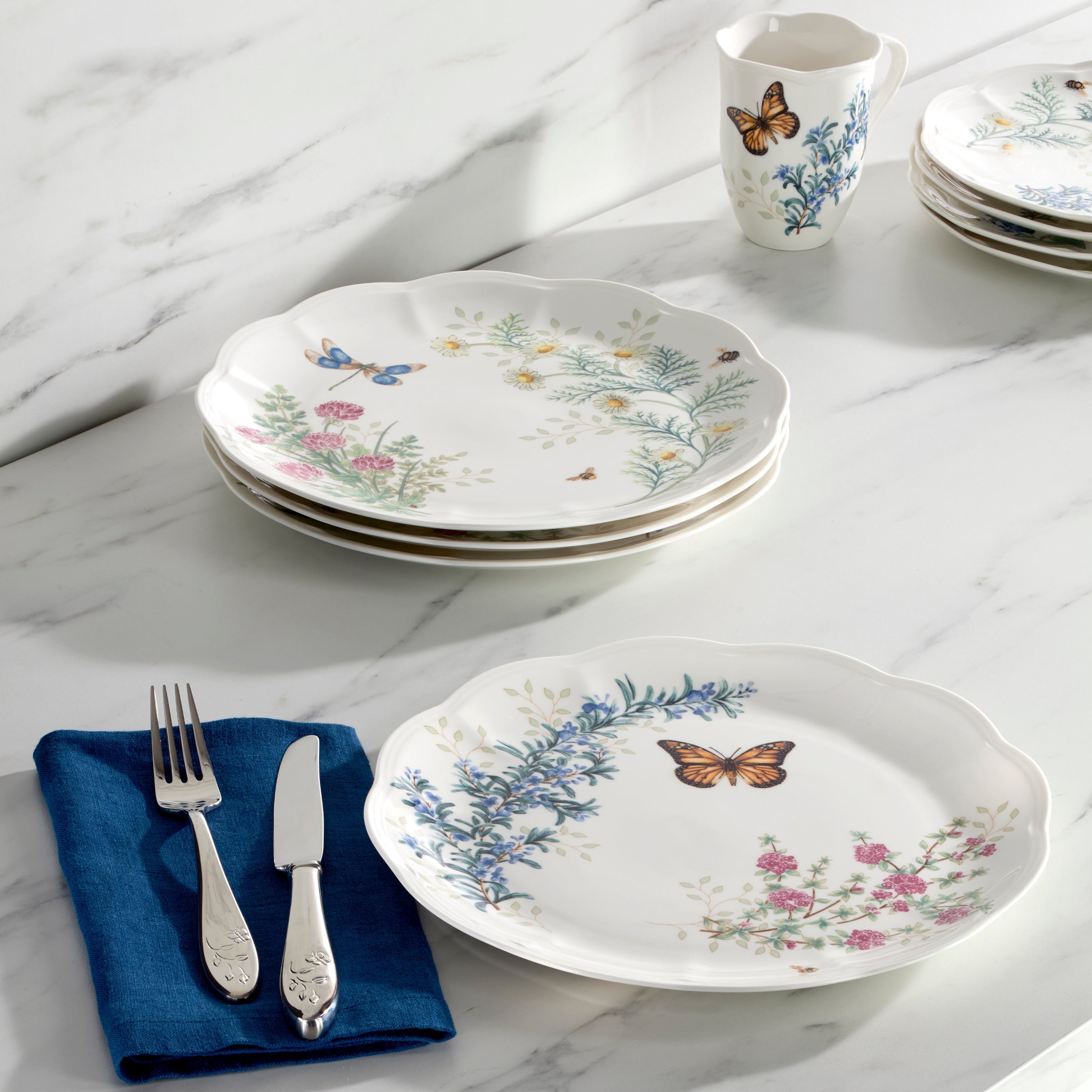 Butterfly Meadow Herbs Dinner Plates - Set of 4 - Image 7