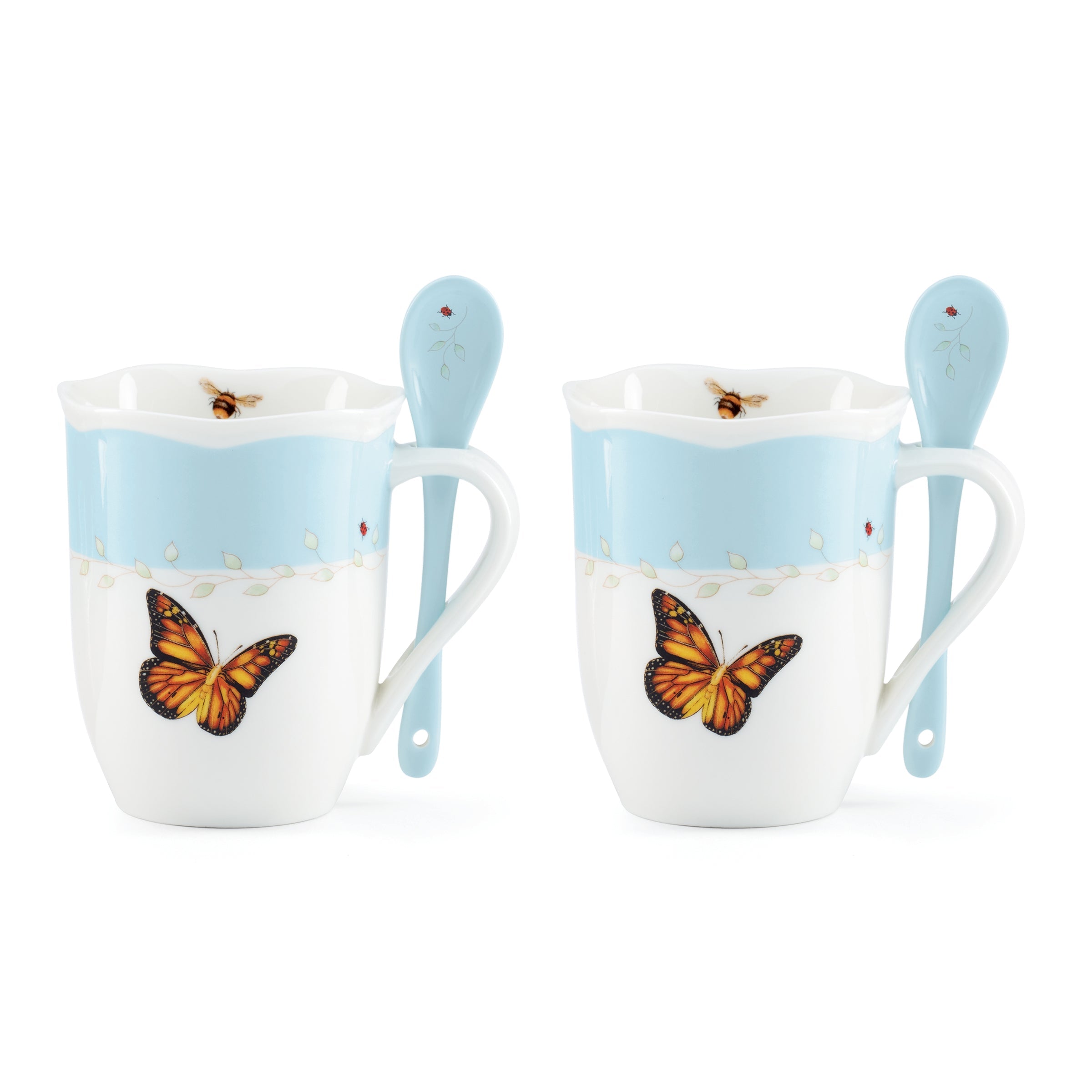 Butterfly Meadow Color Mugs With Spoons - Set of 8 - Image 7