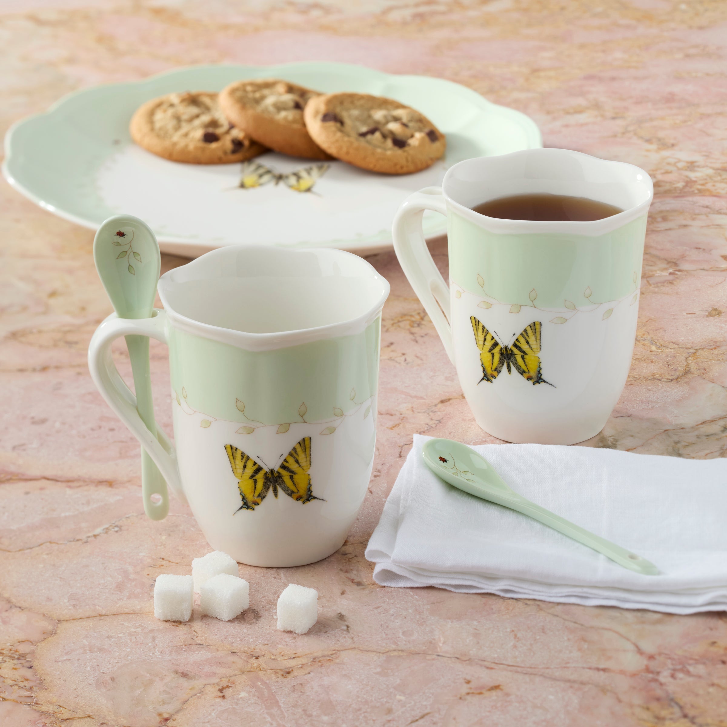 Butterfly Meadow Green Mugs With Spoons - Set of 2 - Image 5