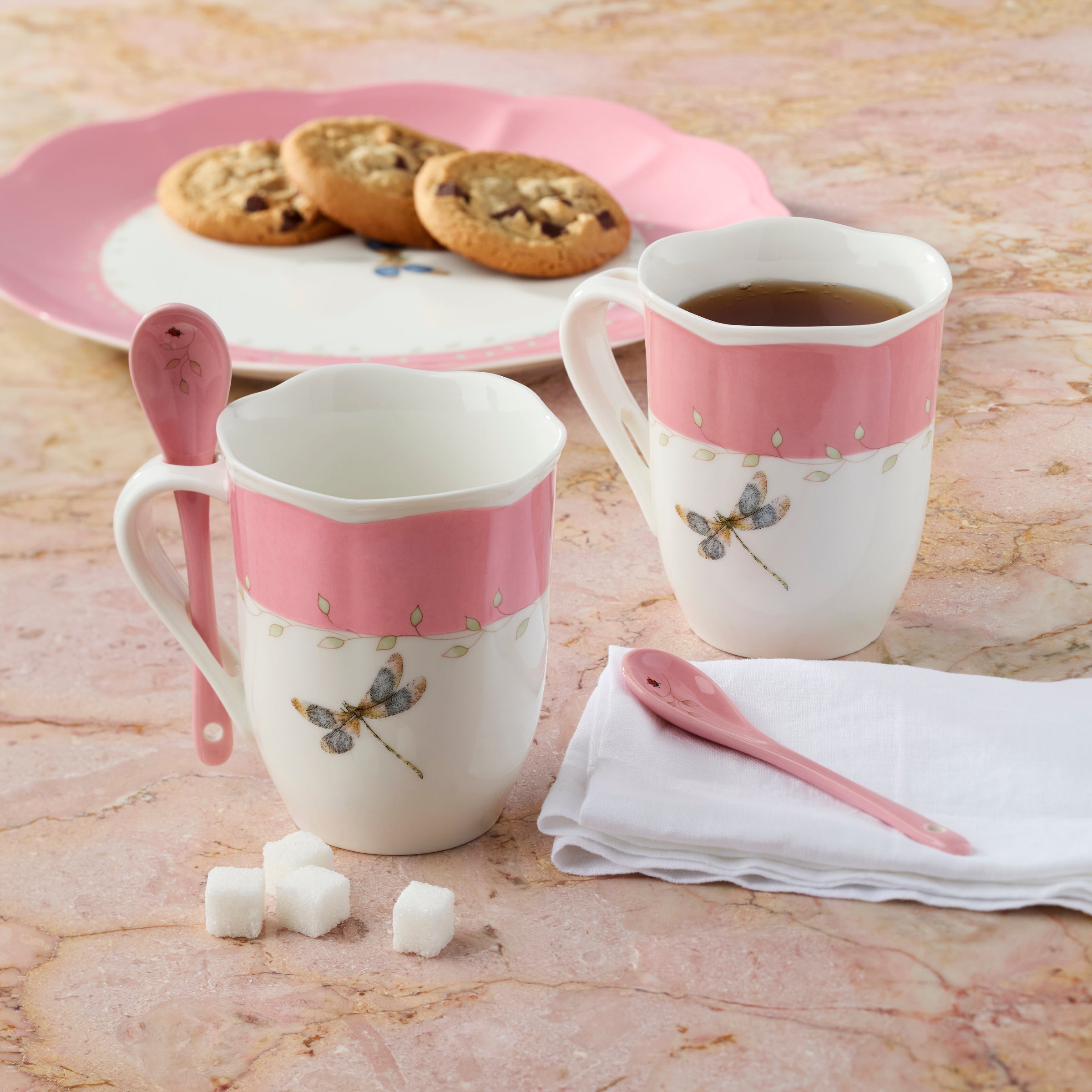 Butterfly Meadow Color Mugs With Spoons - Set of 8 - Image 5