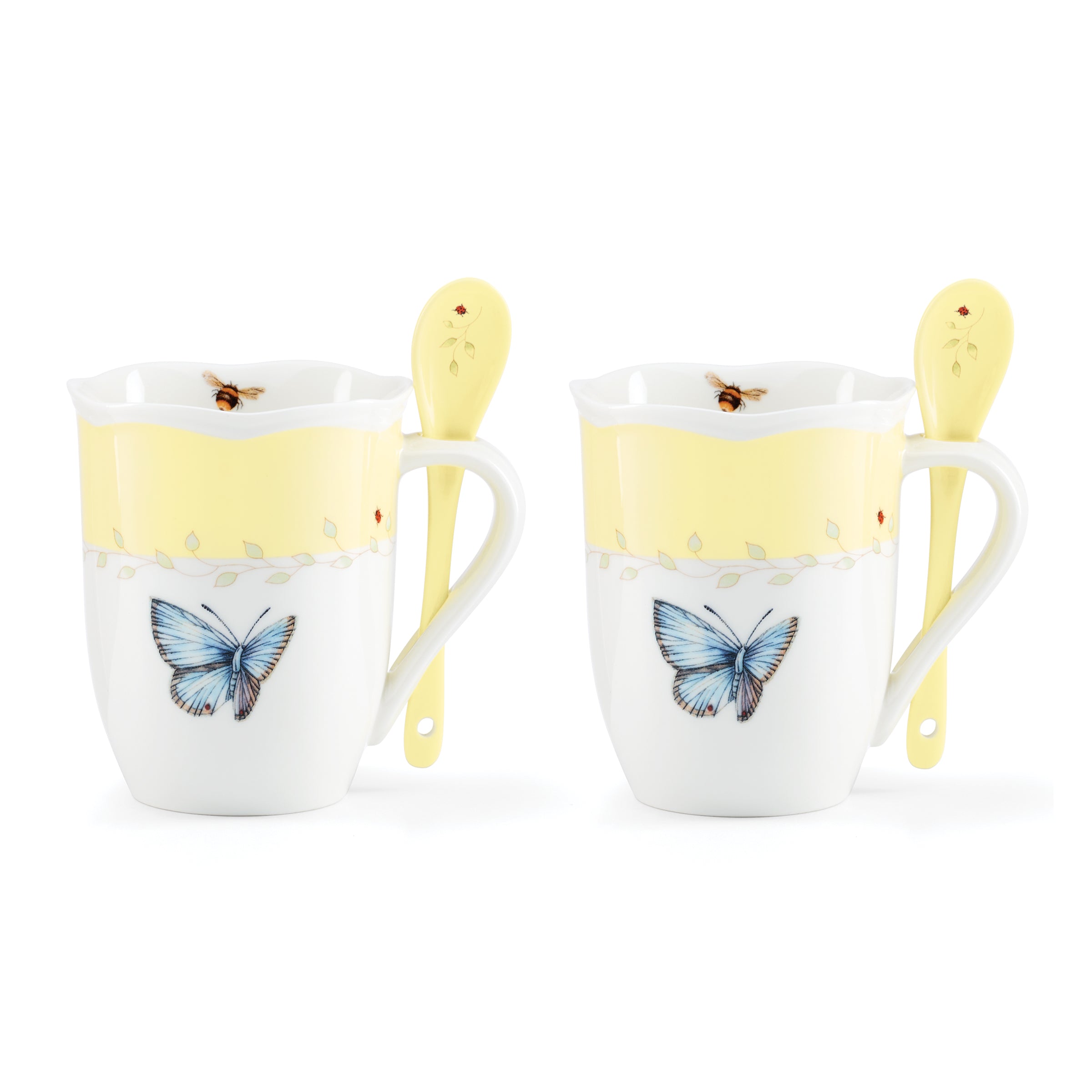 Butterfly Meadow Color Mugs With Spoons - Set of 8 - Image 10