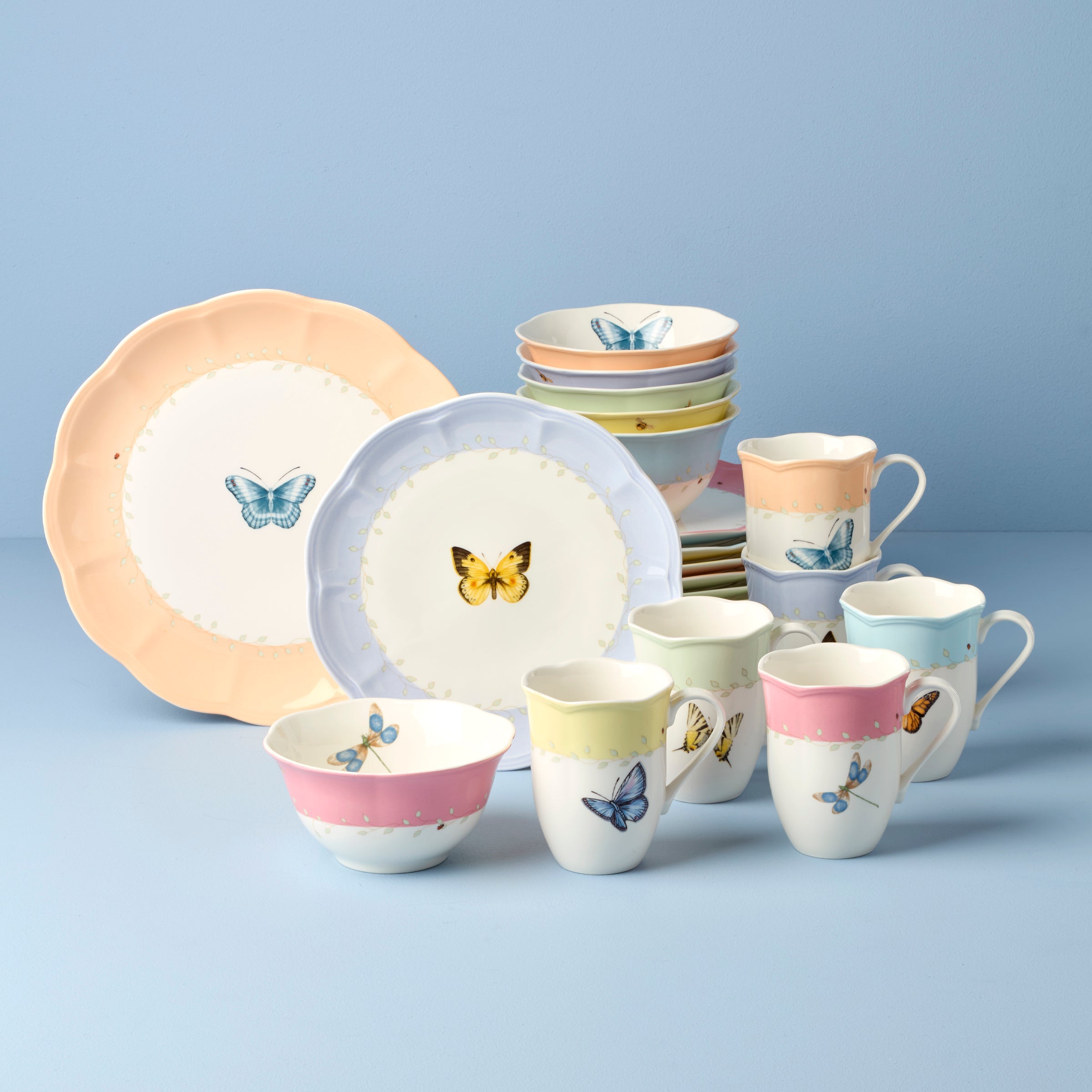 Butterfly Meadow Color 24-Piece Dinnerware Set