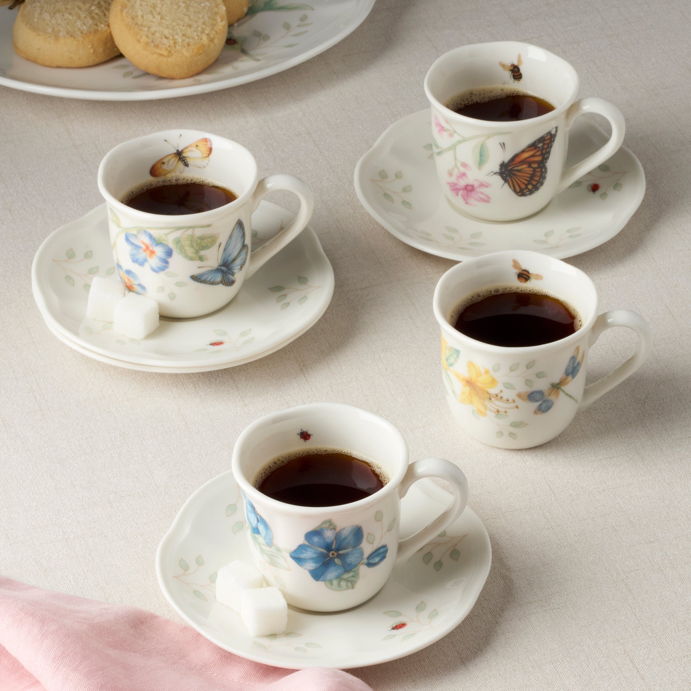 Butterfly Meadow Espresso Cup & Saucers - Set of 4 - Image 3