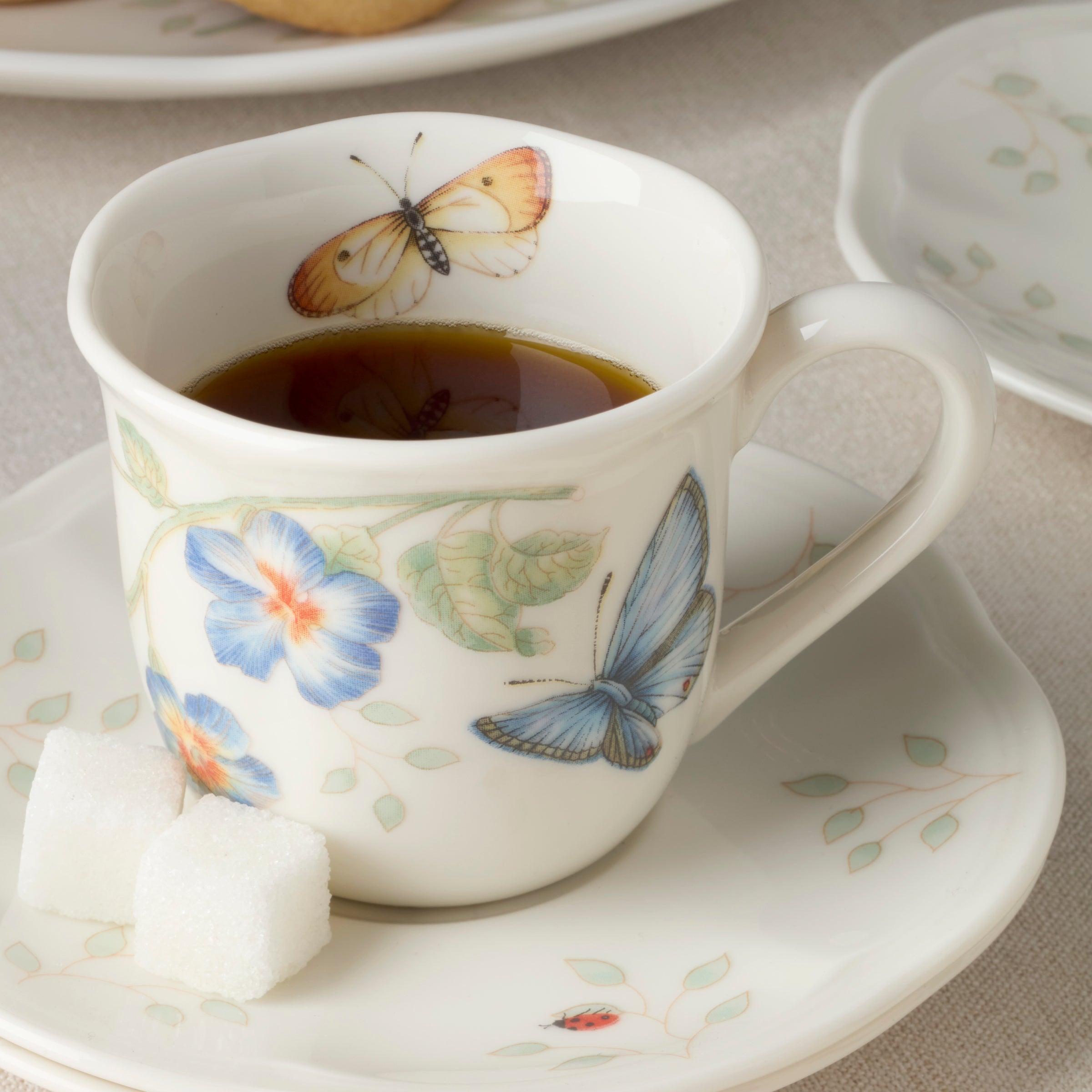 Butterfly Meadow Espresso Cup & Saucers - Set of 4 - Image 4
